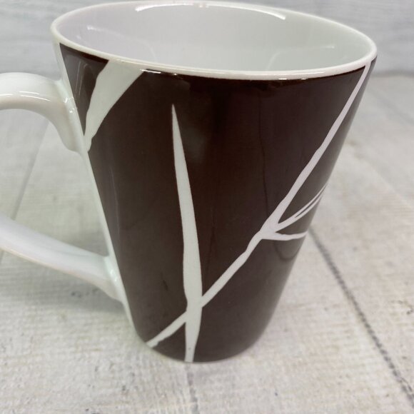 Home Target DUSK Brown Chocolate Geometric Leaves Stoneware 14oz Cups Mugs Set 4 - Picture 13 of 16